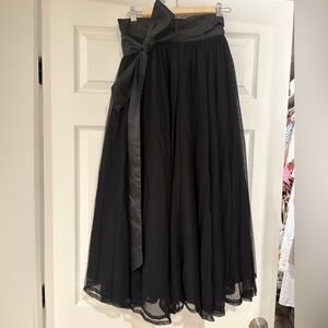 eShakti Black Circle Tulle Skirt